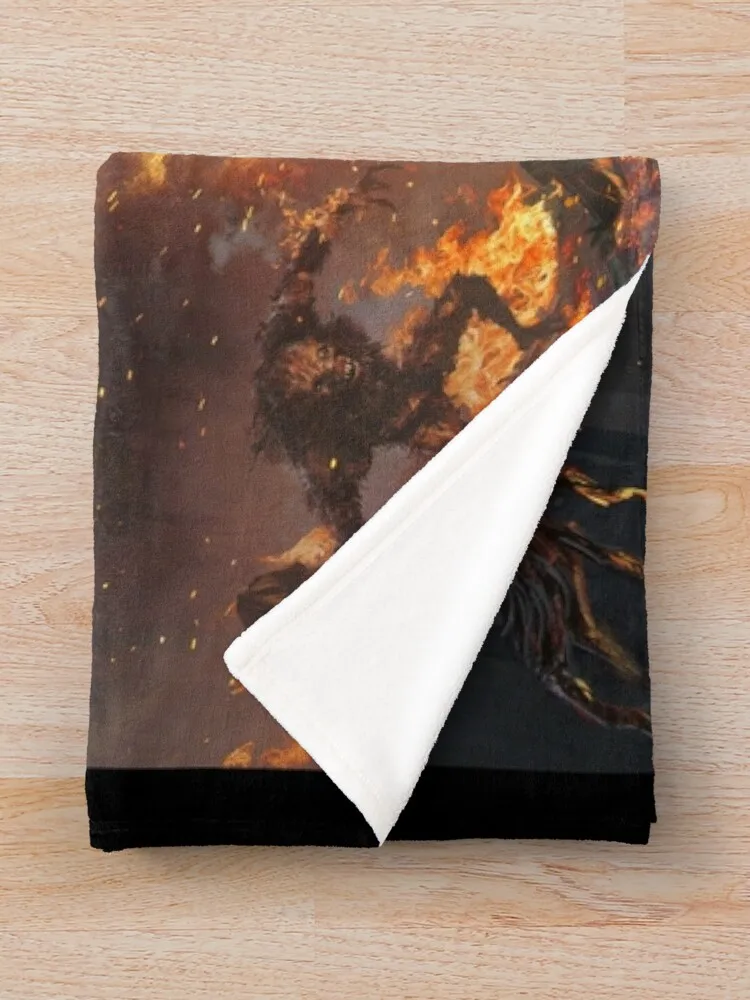 Фланелевое одеяло The Burning of Old Yharnam на заказ винтажные декоративные одеяла для