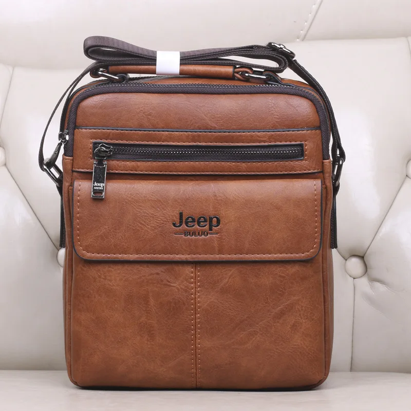 Jeep Buluo Business Casual Zipper Vintage Handbag Men Bag Crossbody Bags Shoulder Bag Sling Bag Men Messenger Bags