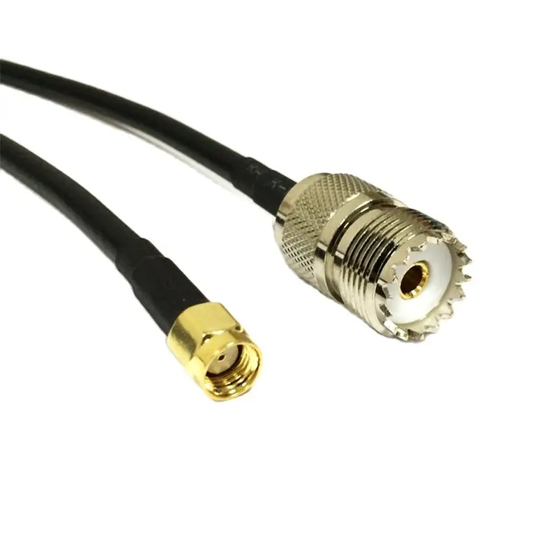 RP SMA штекер внутреннее отверстие к UHF женский SO239 RG58 косичка кабельный адаптер для