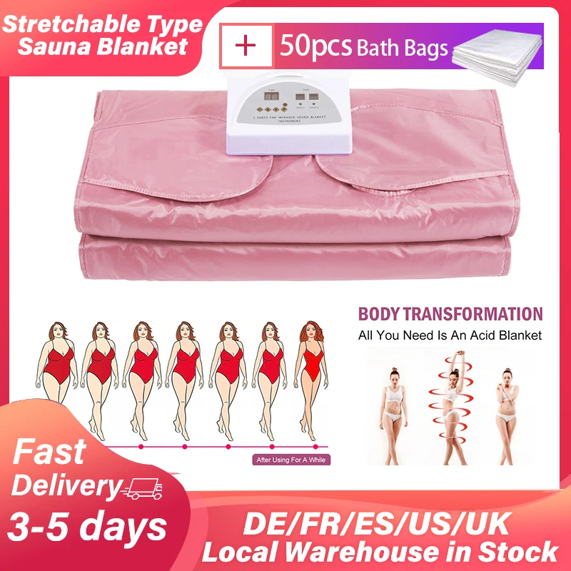

Upgraded Infrare Sauna Blanket Slimming Lose Weight Fat Burning Infrare Sauna Cover Thermal Detox Home Use with 50pcs Bath Bags