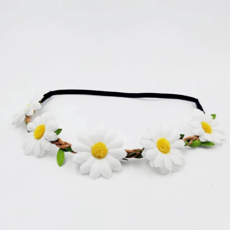 Цветочный венок с ромашками эластичная повязка на голову головной убор цветком