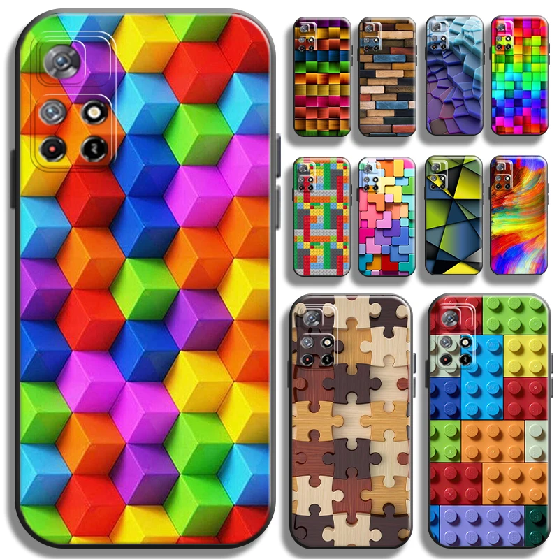 

3D Colorful Grid Phone Case For Xiaomi Redmi Note 12 Turbo 12T 11 11S 11T 10 10S 10T 9T 9 Pro Plus Liquid Silicon Back Soft TPU