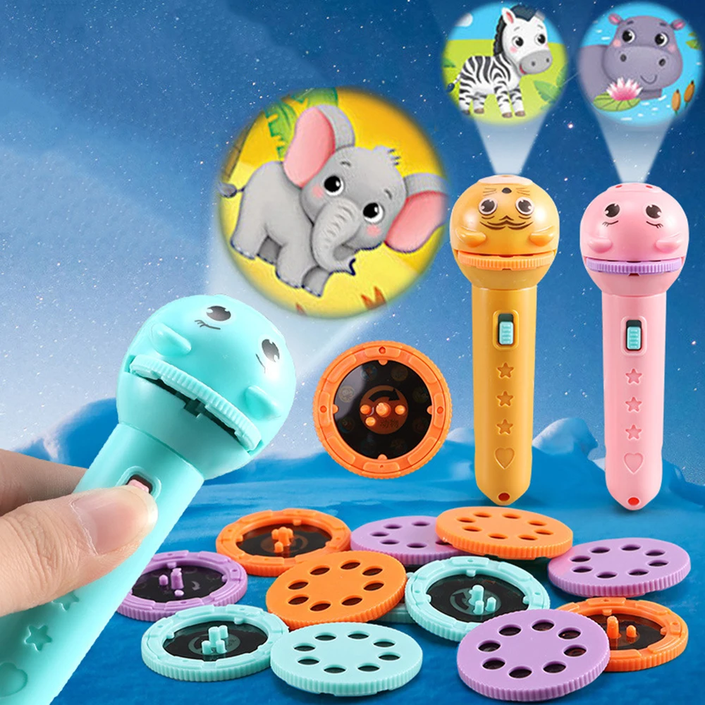 

Flashlight Projector for Kids Baby Sleeping Story Book Torch Lamp Toy Early Education Toy Holiday Christmas Gift Light Up Toy