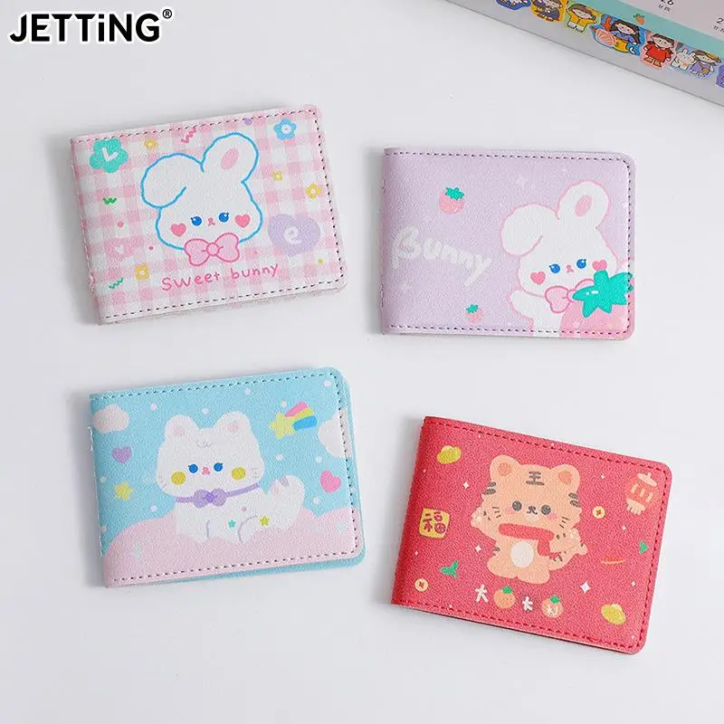 

Cat Leather Card Wallet for Women Cute Bunny Cards Holder Driving Licence Credit Card Protective Sleeve 4 Card Slots