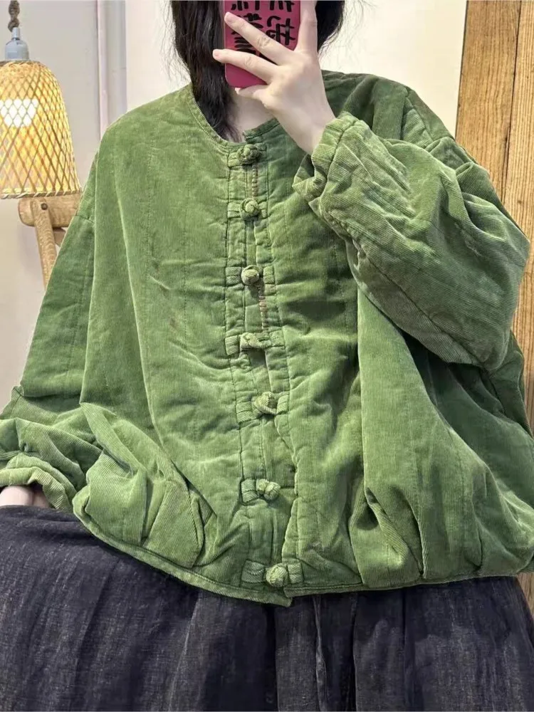 Вельветовое осенне-зимнее пальто женские свободные плиссированные модные