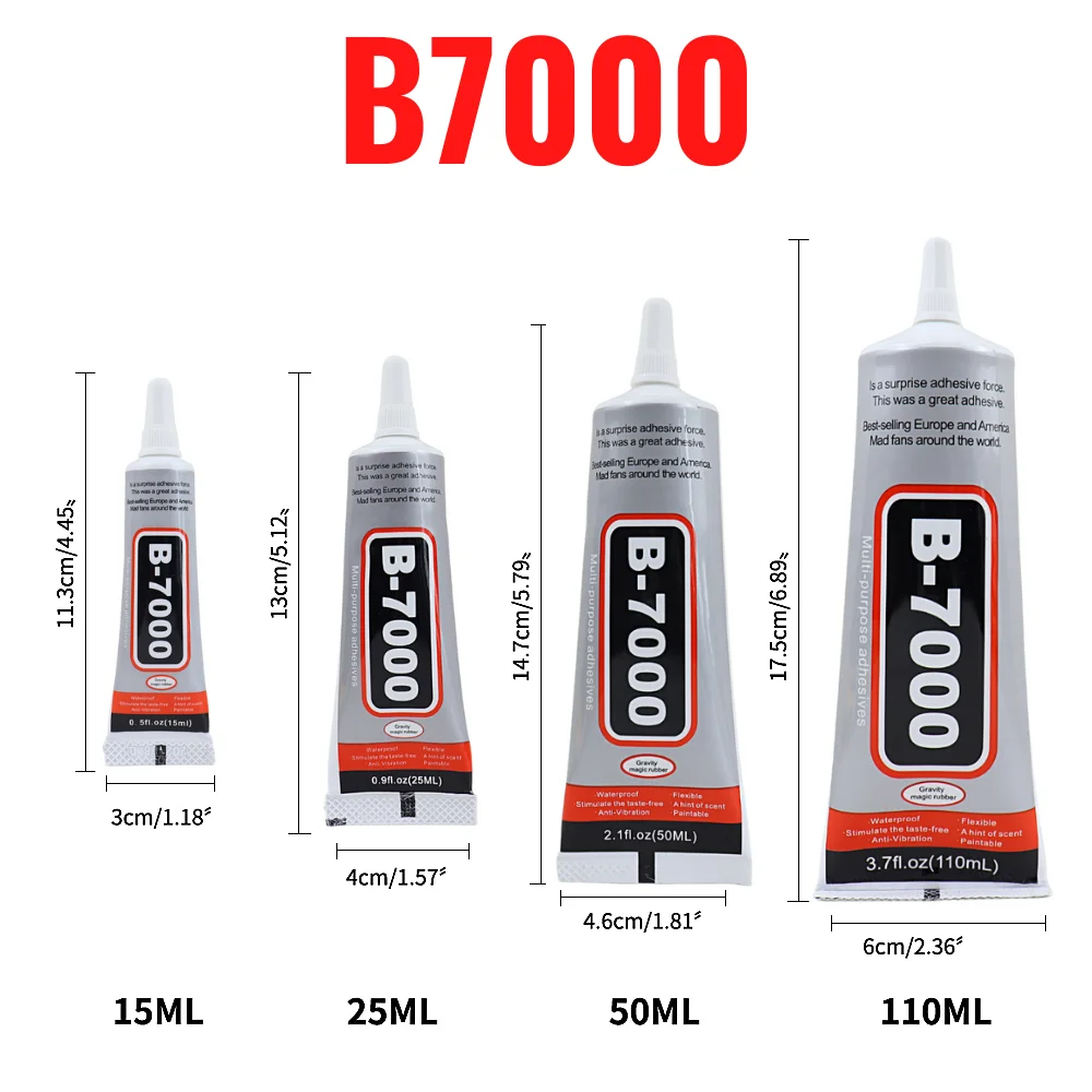 B7000 – adhésif universel pour réparation de téléphone, 15ML, 25ML, 50ML, 110ML, colle B-7000 avec applicateur de précision