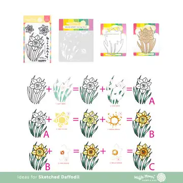 

Sketched Daffodil Die And Stamps Stencil Hot Foil Diy Molds Scrapbooking Paper Making Cuts Crafts Template Handmade 2023 New