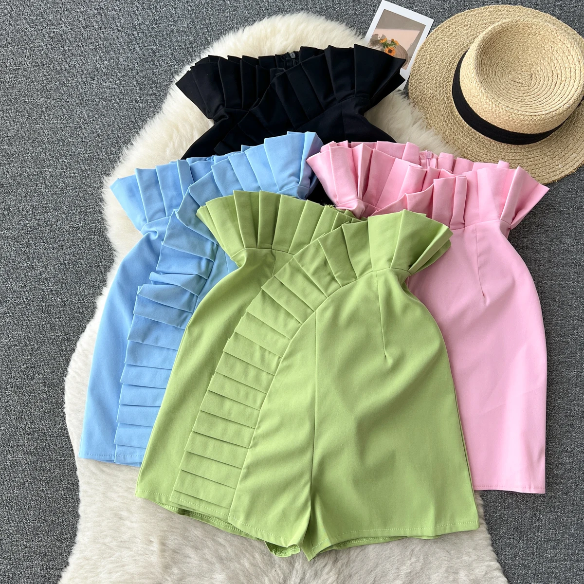 

. Шорты женские кружевные с завышенной талией, трапециевидные, широкие, в складку, во французском стиле, L221, лето 2023