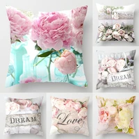 new country rose mediterranean pillow nordic sofa bedside cushion peach velvet pillowcase 45 x45cm cushion cover drop shipping