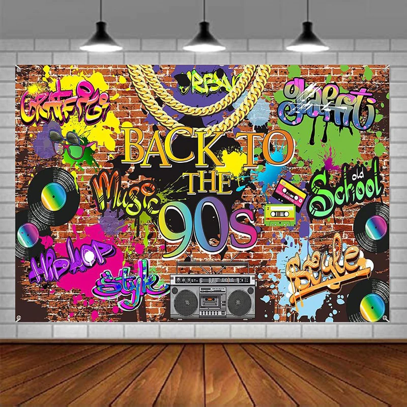 

Фотофон хип-хоп граффити баннер кирпичная стена Ретро Радио фон назад в 90-е темативечерние ринка Декор студия реквизит