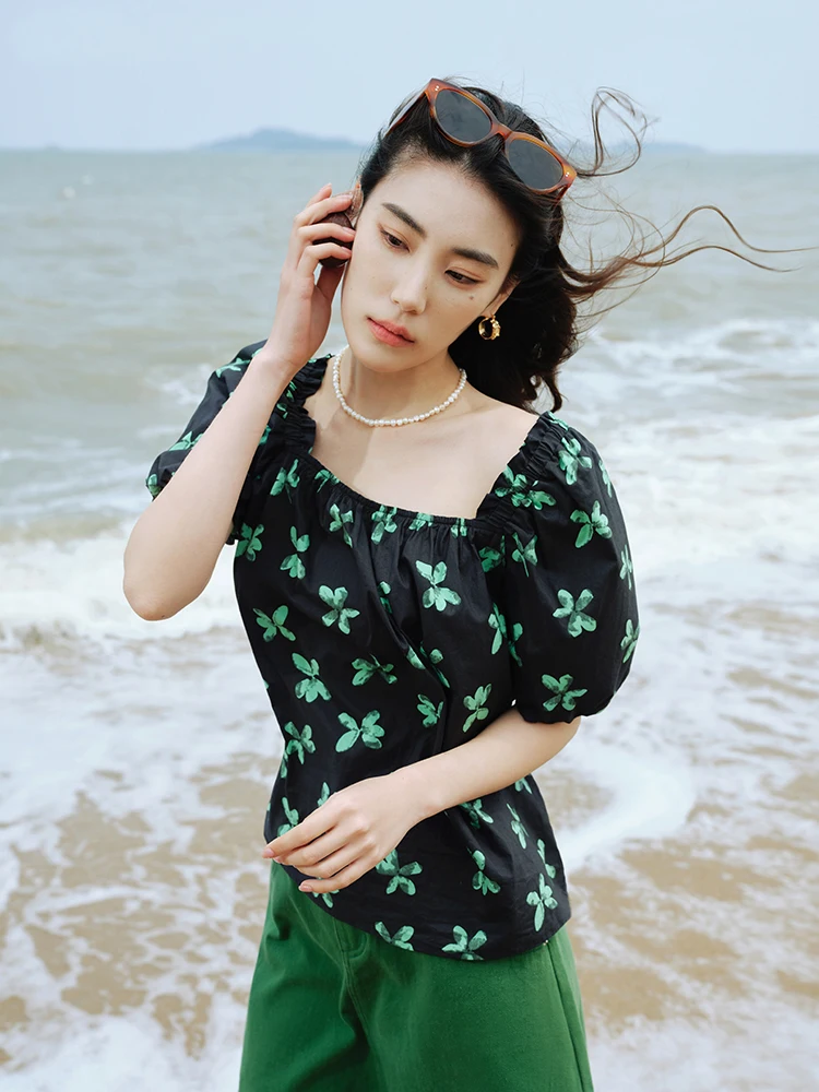 Single Beam Женская одежда больших размеров Простая французская рубашка для