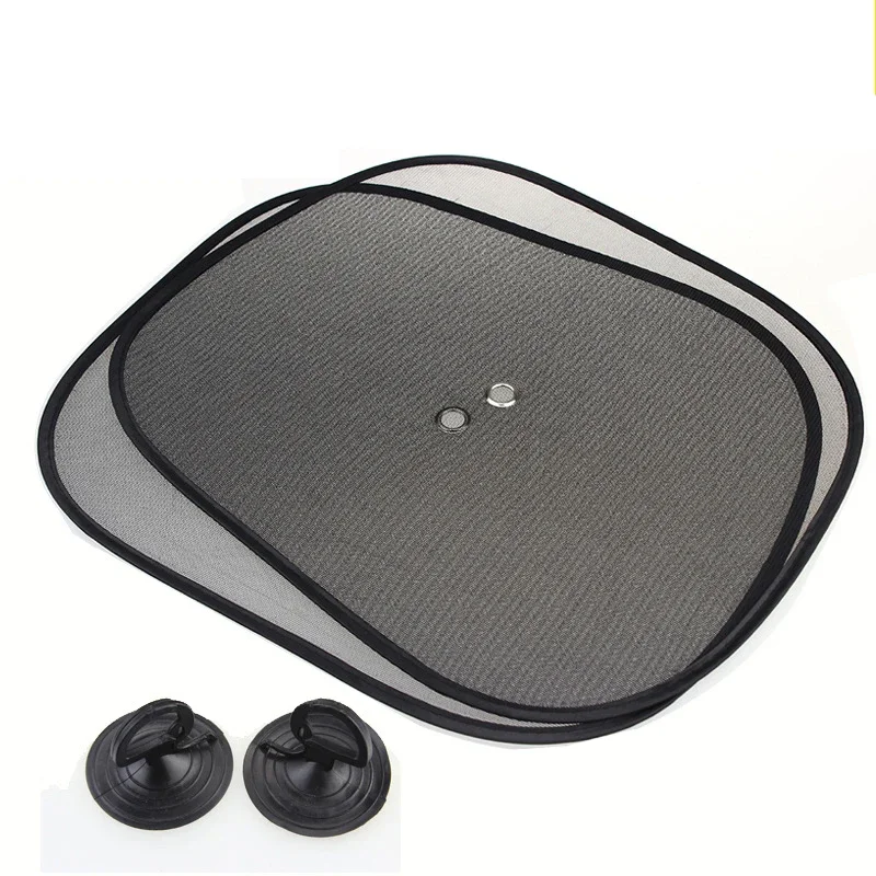 

1 пара солнцезащитных козырьков для автомобильных окон, защита от УФ-лучей, автомобильные черные занавески для передних и задних окон, боковые стеклянные сетчатые солнцезащитные аксессуары