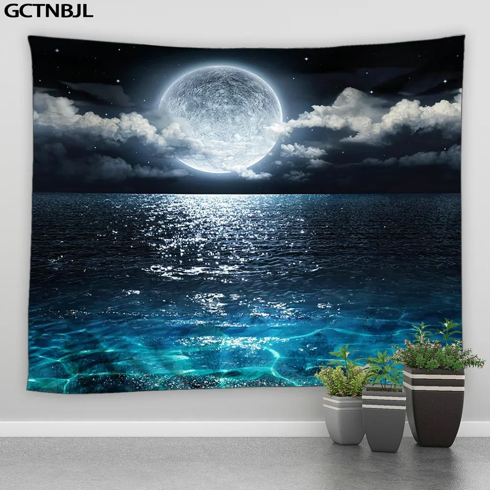 Красивые Искусственные горы озеро лебедь Луна настенные подвесные гобелены