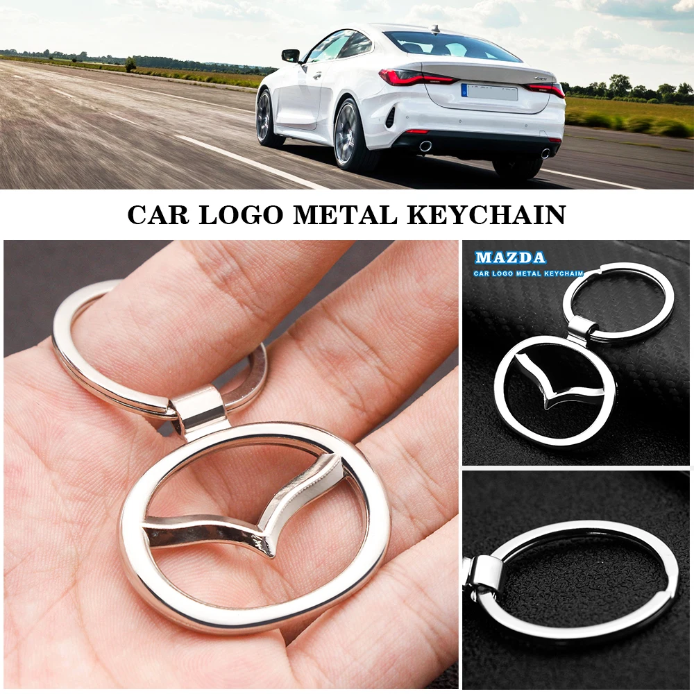 

Car Keychain Chrome Silver Car Logo Key Ring Car Logo Auto Parts Cutout Keychain Simple Beautiful For Mazda 2 3 6 Atenza Axela D