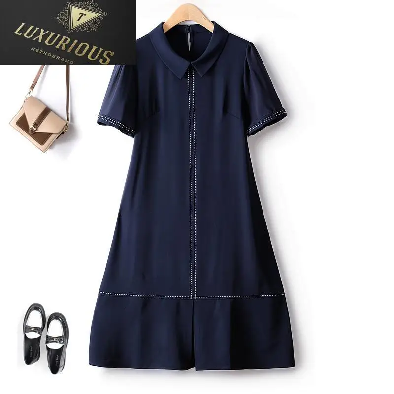 

Женское драпированное платье с отложным воротником, однотонное платье контрастных цветов, с коротким рукавом, 4XL, лето 2023