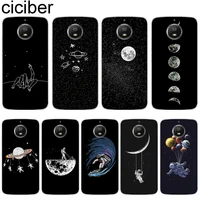 ciciber Phone Case For Motorola Moto G60 G5S ONE Plus Play Power Soft Silicone Moon Astronaut