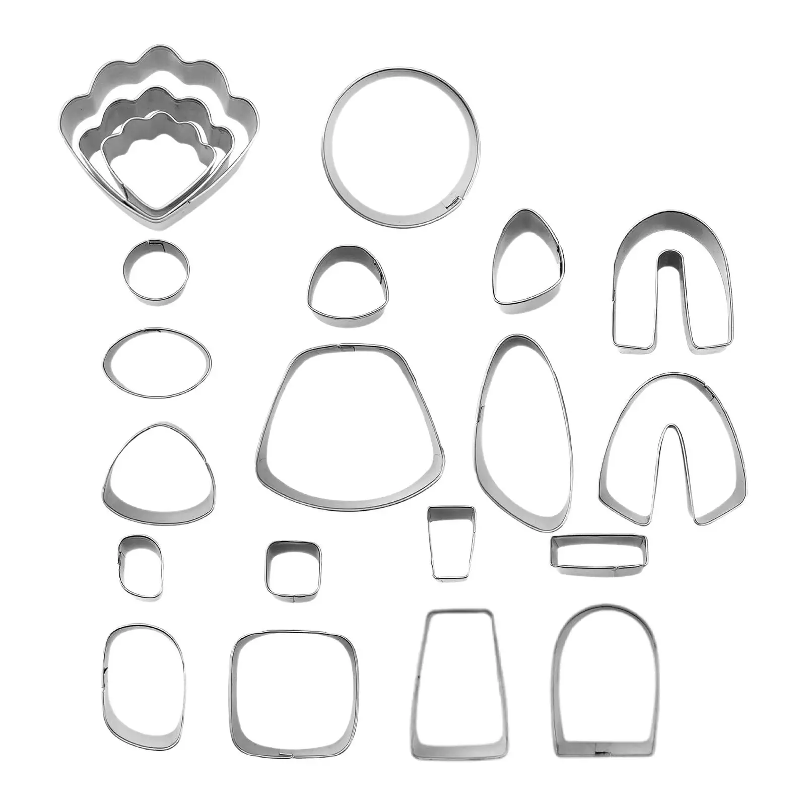 

21 Pieces Polymer Clay Cutters Jewlery Geometric Shape Rain with Earring Cards DIY Craft Cutting Mold Clay Earring Cutters