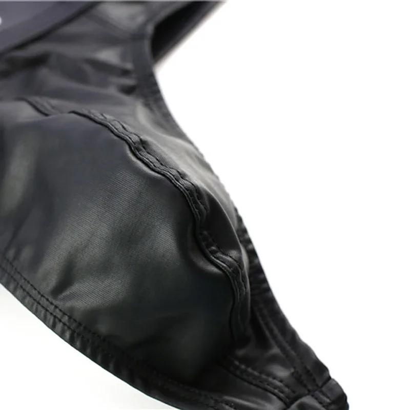 Мужское нижнее белье трусы из искусственной кожи Cueca Masculina U Pouch мужские