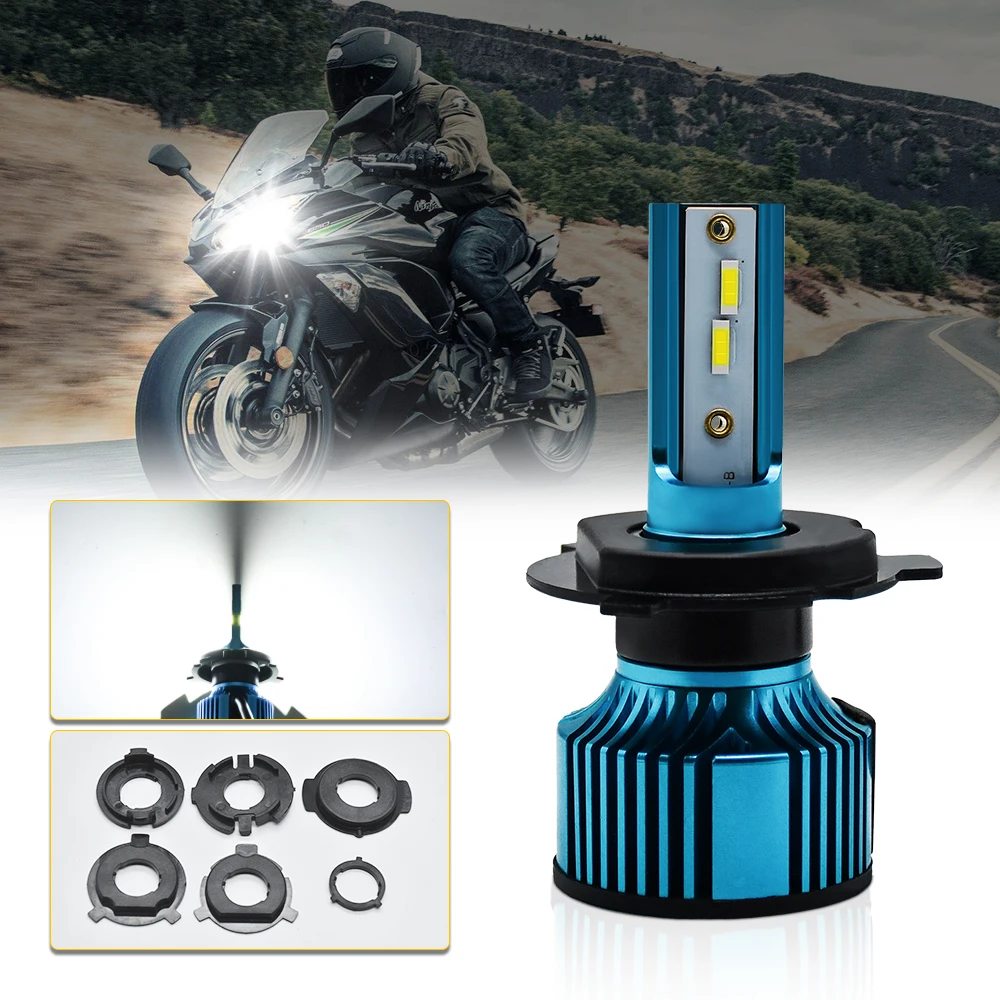 

LED Motorcycle Headlight H4 6000K 100W 12 Lights Spotlight Waterproof Headlamp Super Bright