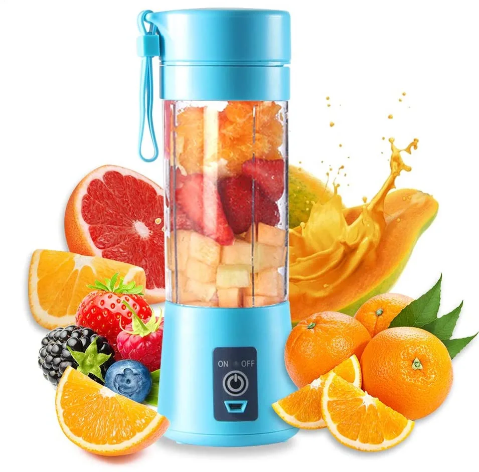 

380ML Mini Portable Blender for Kitchen USB Juicer Cup 6-blade Fresh Juice Extractor Squeezer Electric Blender for Travel office