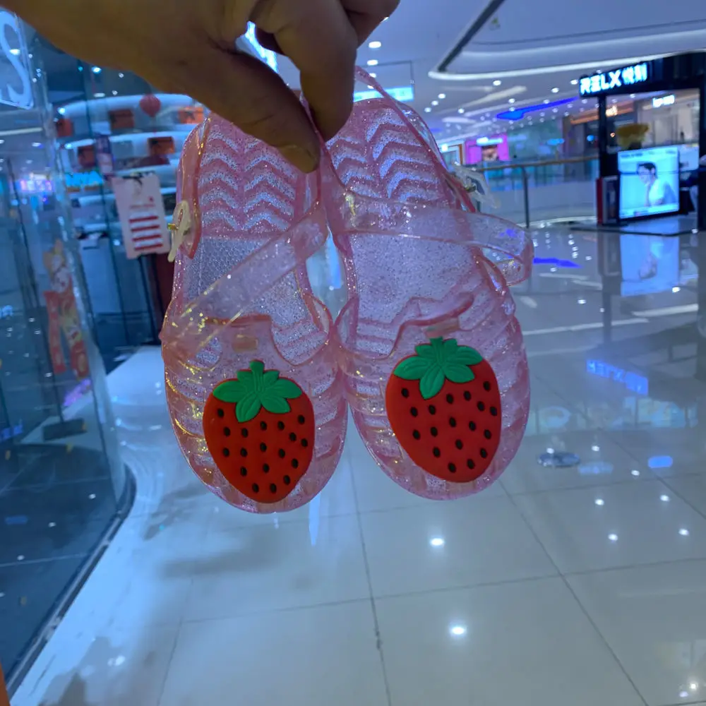

Pink Sandals 2022 New Children Cute Plastic Jelly Sandals Antiskid Quick Drying Cartoon Chrysanthemum Princess Shoes Gladiator