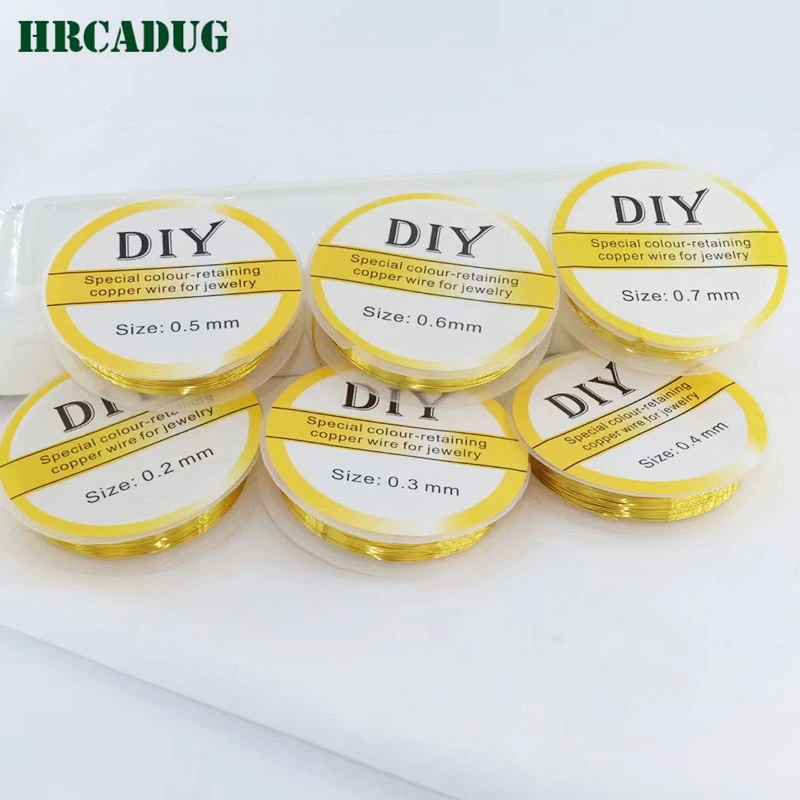 Jewelry Bead Wires Gold Plated Brass Metal Copper Wire For Jewelry Making DIY Accessories Beaded Material Supplies Wholesale Lot