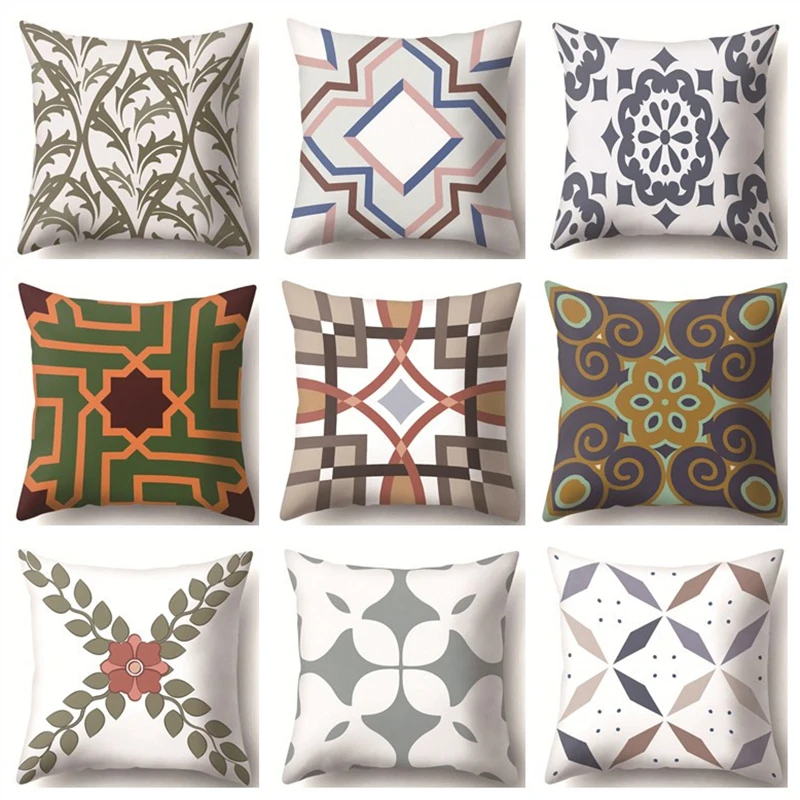 

45*45cm Mandala Geometric Pillow Covers Decorative Cushion Cover Throw Pillow Case for Home Sofa Decoration Square Pillowcases