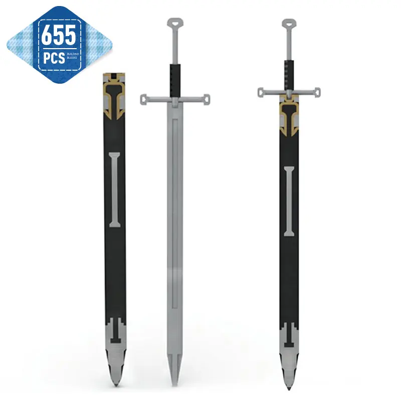 

Moc Magic Lorded Movies Medieval Cross Sword Knight Scabbard Building Blocks Set Soldier Weapons Brick Toys for Children Gifts