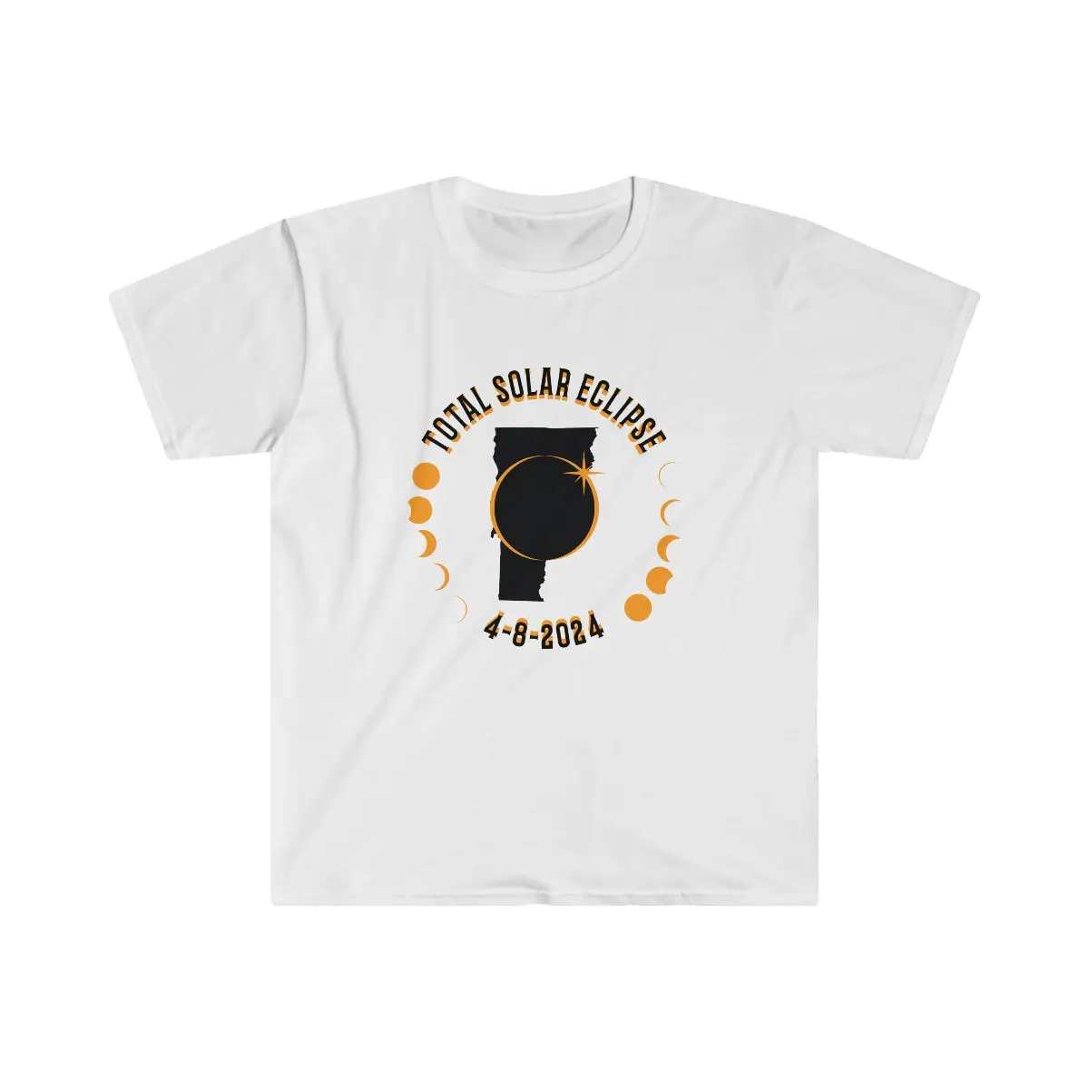 Сувенирная футболка в мягком стиле Vermont Total Solar Eclipse Path 2024