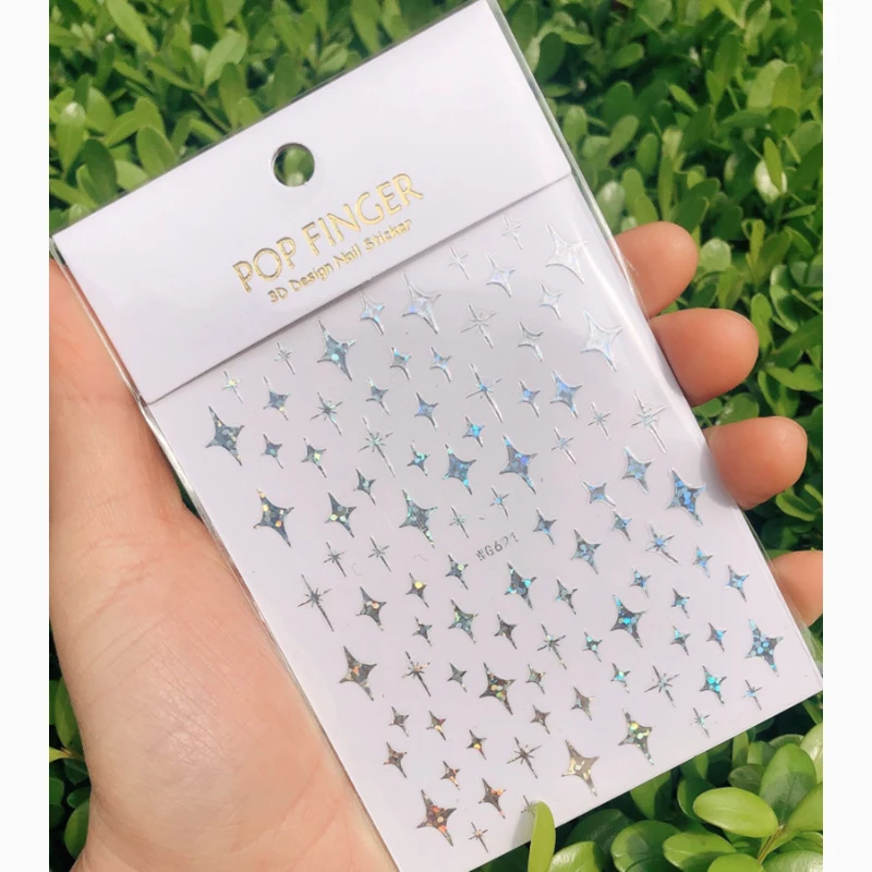 

Nail Stickers Love laser stars Design Nail Art Water Decal Back Glue Nail Stickers Nail Art Decoration Accessories