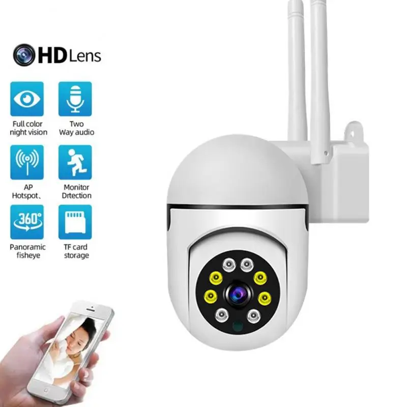 

YCC365 WiFi IP Camera Outdoor Surveillance PTZ Camera 2MP Color Infrared Night Vision Ai Human Detection Security CCTV Mini Cam
