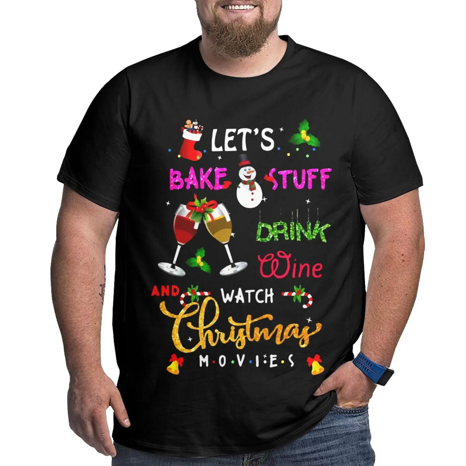 

Футболка Let Bake Stuff Drink Wine и Мужская одежда Мужская хлопковая футболка одежда мужская одежда футболки для женщин