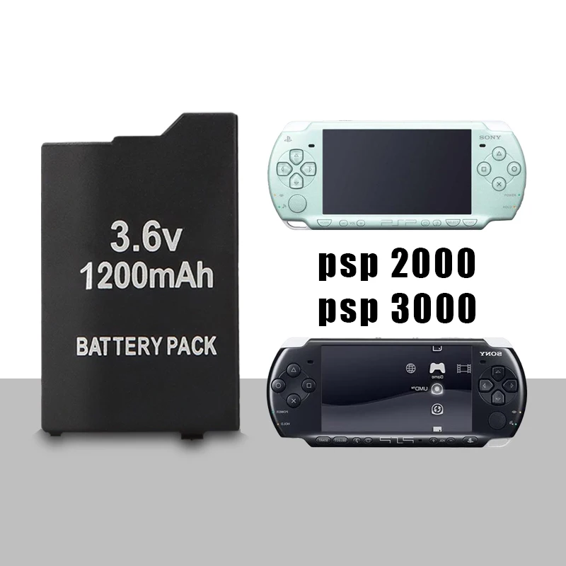 Фото Аккумуляторная батарея для PSP2000, для консоли Sony PSP-110 PSP 3000, реальная емкость 1200 мАч, 3.6 В, перезаряжаемые батареи. №5