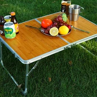 mini folding table outdoor camping bamboo wood bamboo board table portable portable picnic bbq small table bed computer table