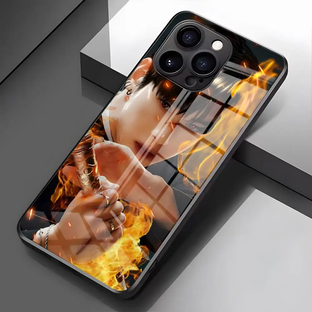 Фото Чехол для телефона Singer C-Cha EunWooS для iPhone 17 Pro Max 16 15 14 Pro Max 13 11 X Xs Xr 8 7Plus, стеклянная накладка №4