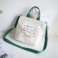 kawaii sanrio cinnamoroll tote canvas bag womens bag hand bag one shoulder portable lunch bag mini schoolgirl messenger bag