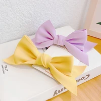 boutique solid cotton bows hair clips for girls hairpin sweet simple barrettes children hairgrip women hair accessories headwear