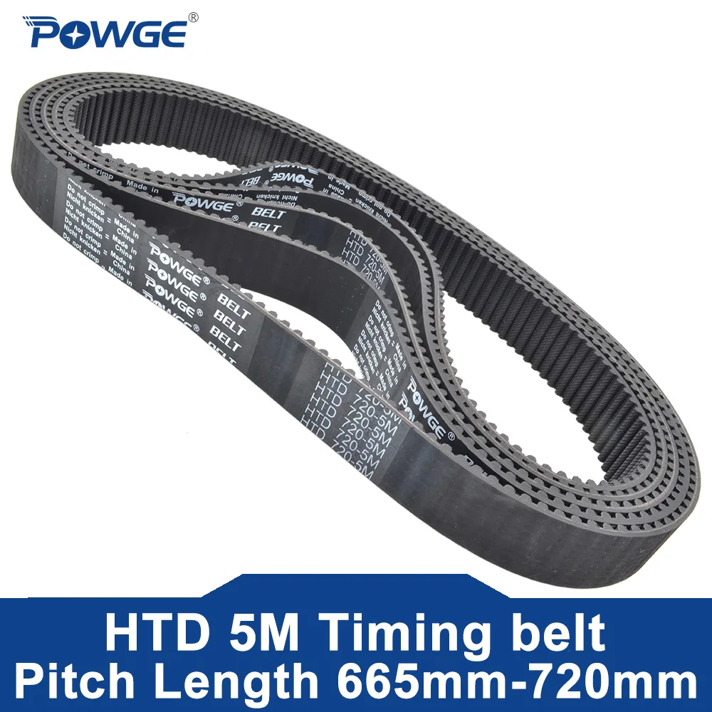 POWGE HTD 5M Timing belt Pitch Length 665/670/675/680/685/690/695/700/710/715/720mm Width 10mm-30mm Rubber 670-5M/680-5M/700-5M