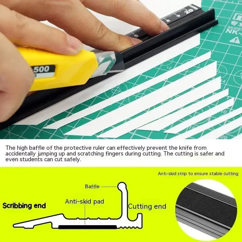 Рулетка-линейка для защиты от резки кожи 20/30/45 см