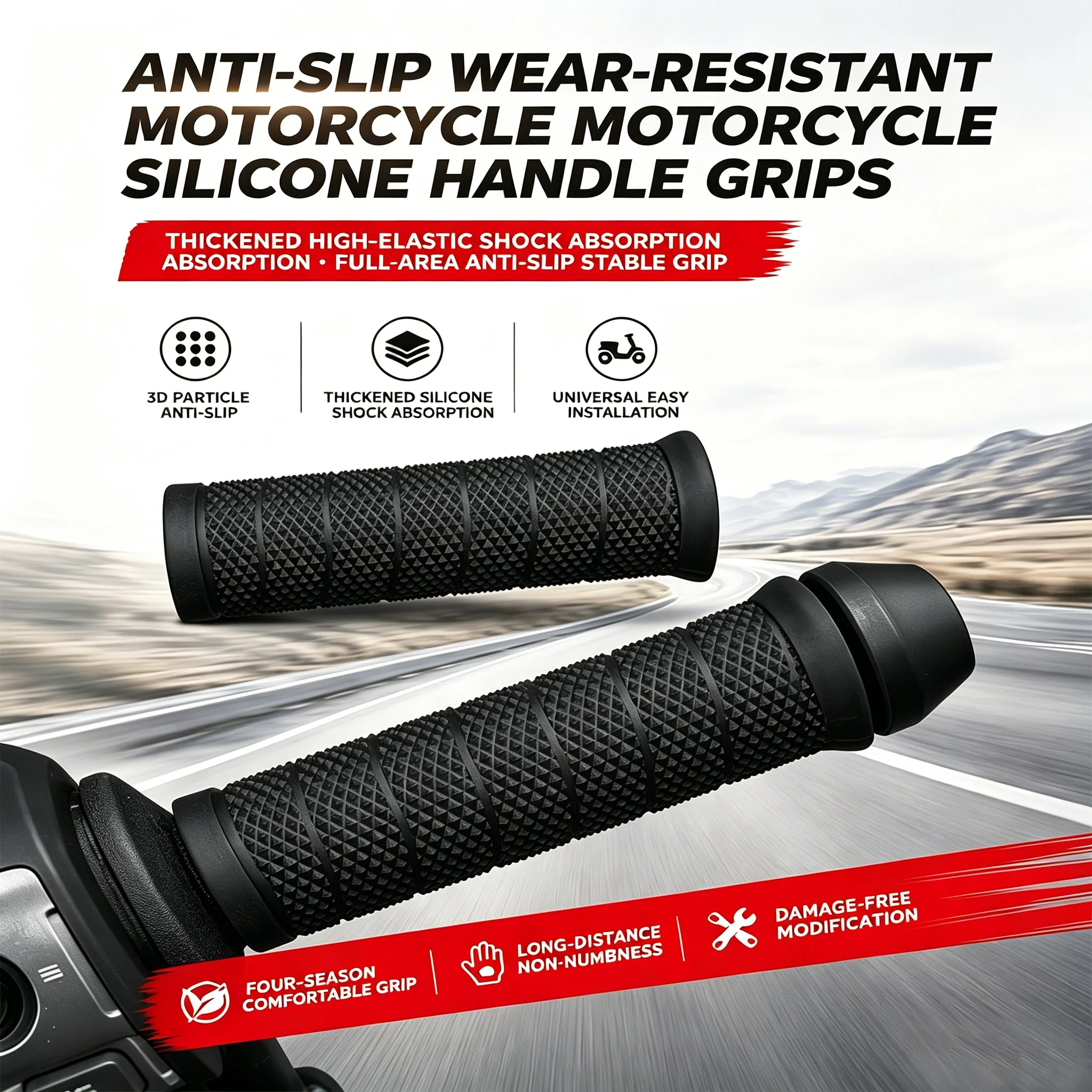 Фото Suitable for the Wuxi SR450X riding motorcycle, these gloves feature strong anti-slip grips, high elasticity to prevent slipping, shock absorption, and protection against cold and heat. №4