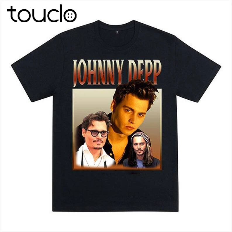 

Винтажная хлопковая футболка с надписью John Depp, в стиле 90-х