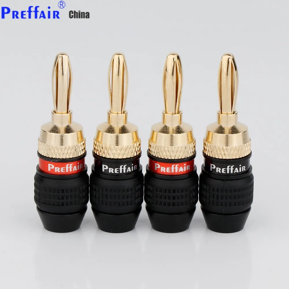 

Вилки типа «банан» 8 шт./10 шт. от Preffair, позолоченные вилки для динамиков, быстрое подключение, позолота 24 к на коннекторе и Обжимные зубья