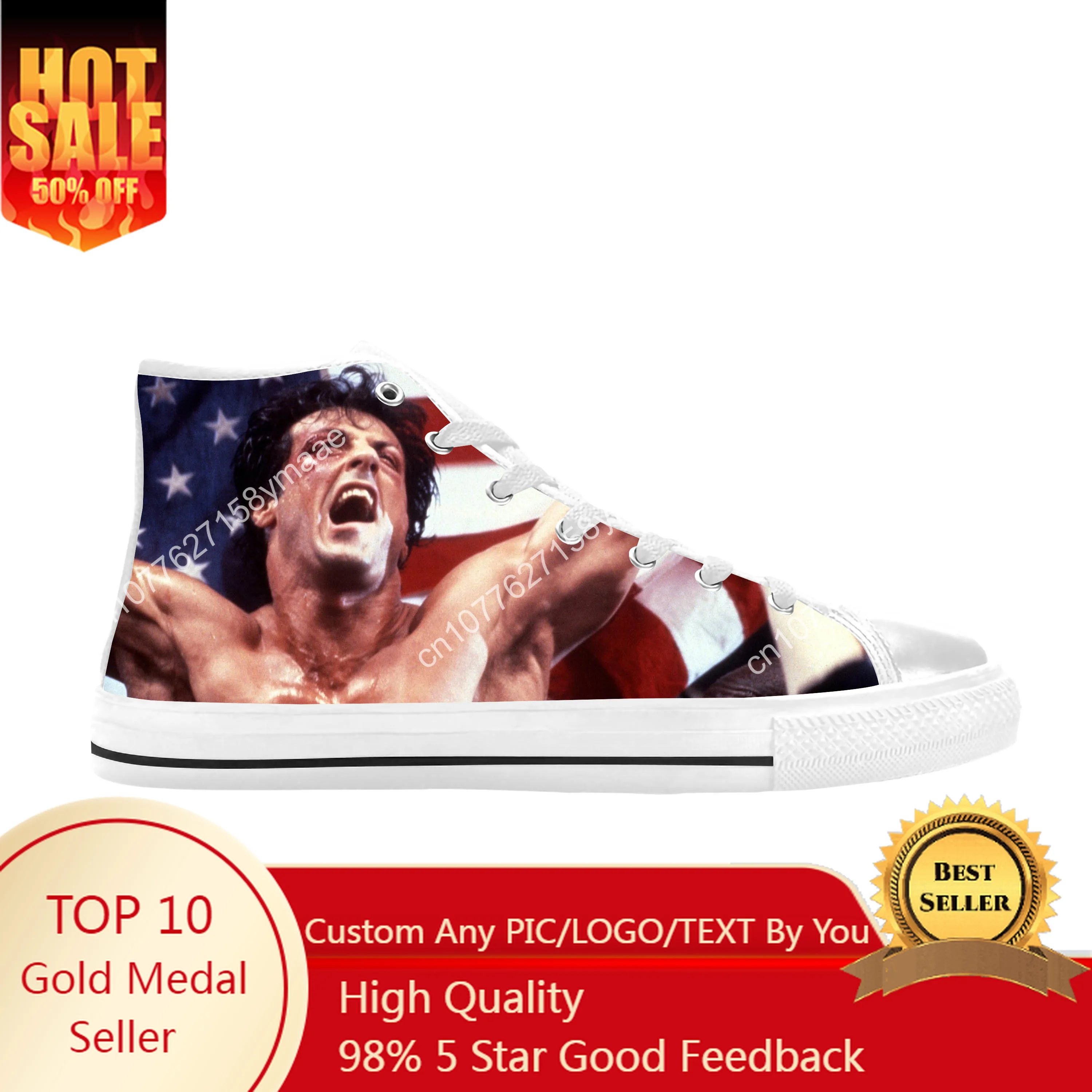 

Balboas Boxing Box Movie Fashion Cool Funny Rocky Casual Cloth Shoes High Top Comfortable Breathable 3D Print Men Women Sneakers