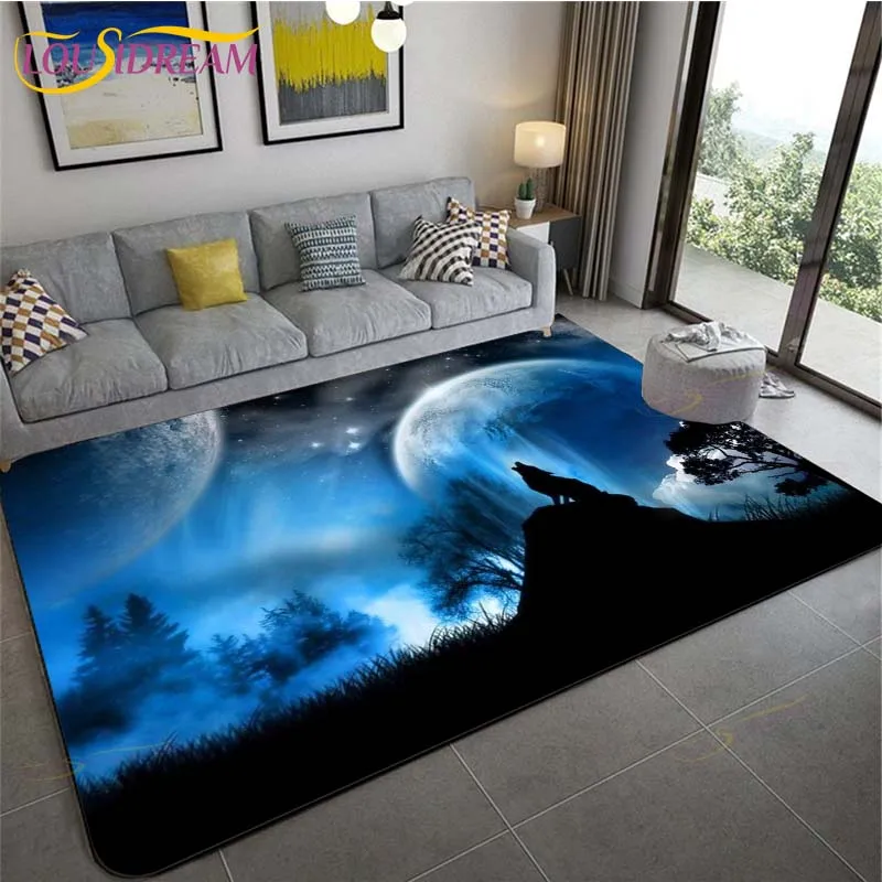 Animal Wolf Home Decor Bathroom and Living Room Soft Rugs Carpets for Living Room Rug for Kitchen on The Floor Mat Bedroom Mat images - 6