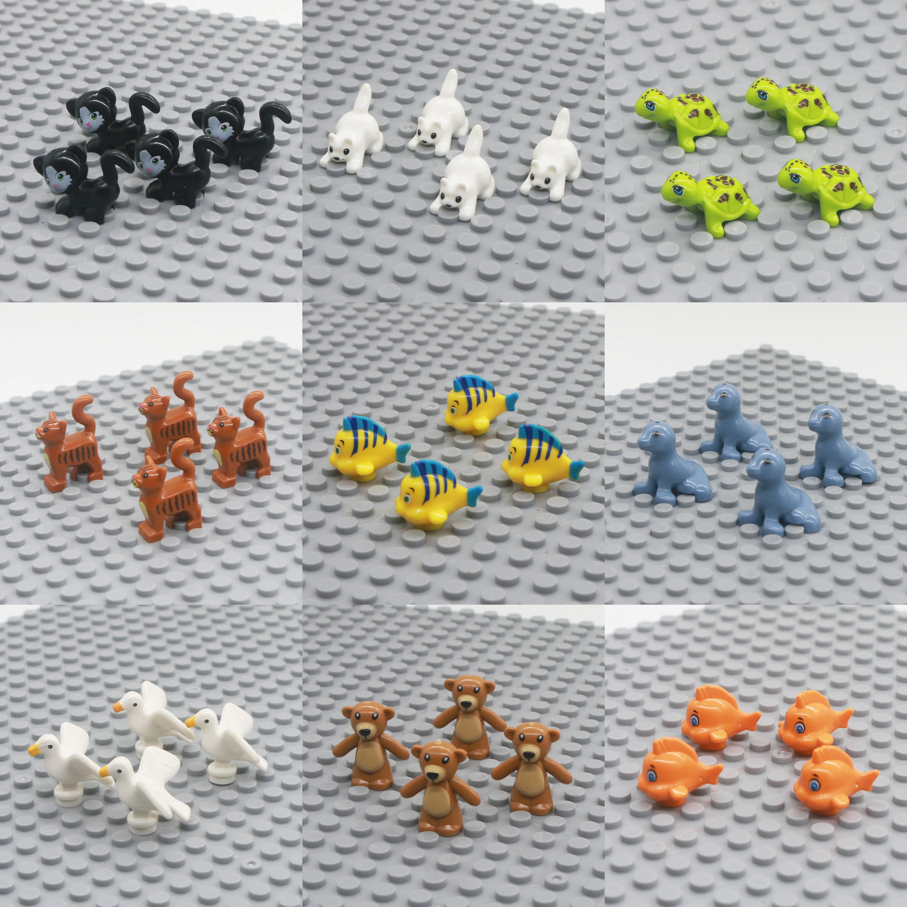 Креативные строительные блоки с животными MOC животные зоопарк котик собака рыба