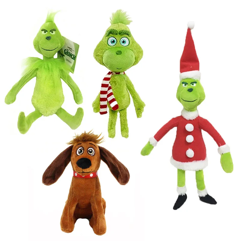18-40cm How Grinch Stole Plush Toys Christmas Grinch Max Dog Plush Dolls Soft Stuffed Plushie Toys for Children Christmas Gifts
