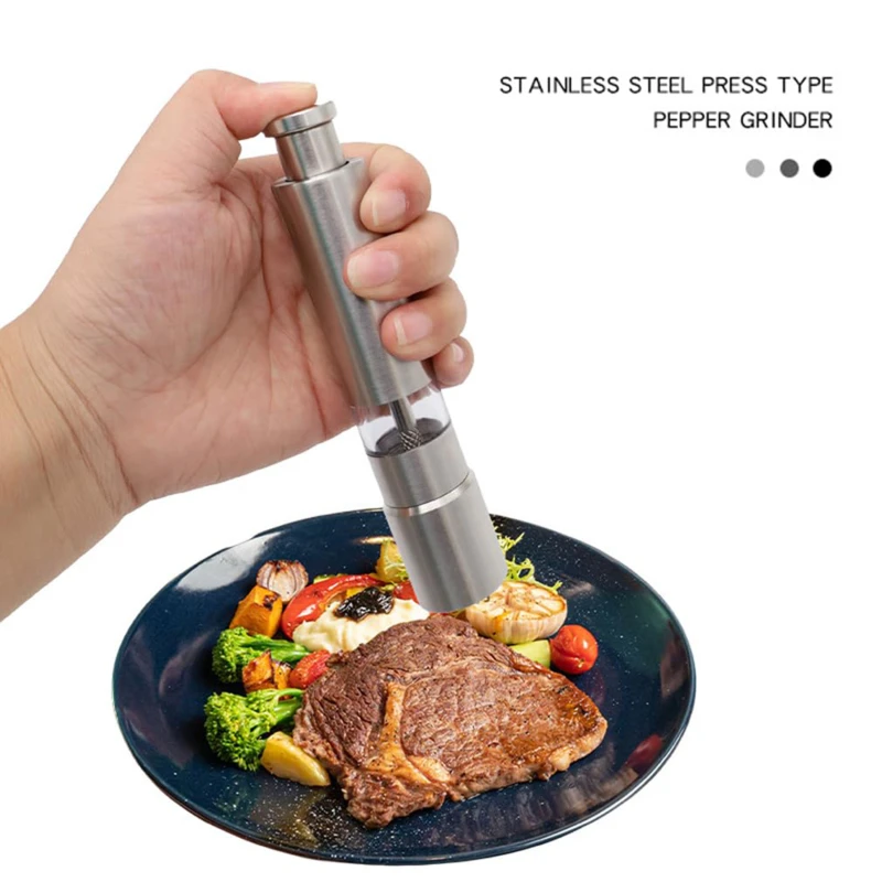 Портативная Мельница Для Перца Из Нержавеющей Стали С Пресс-пресом Большого