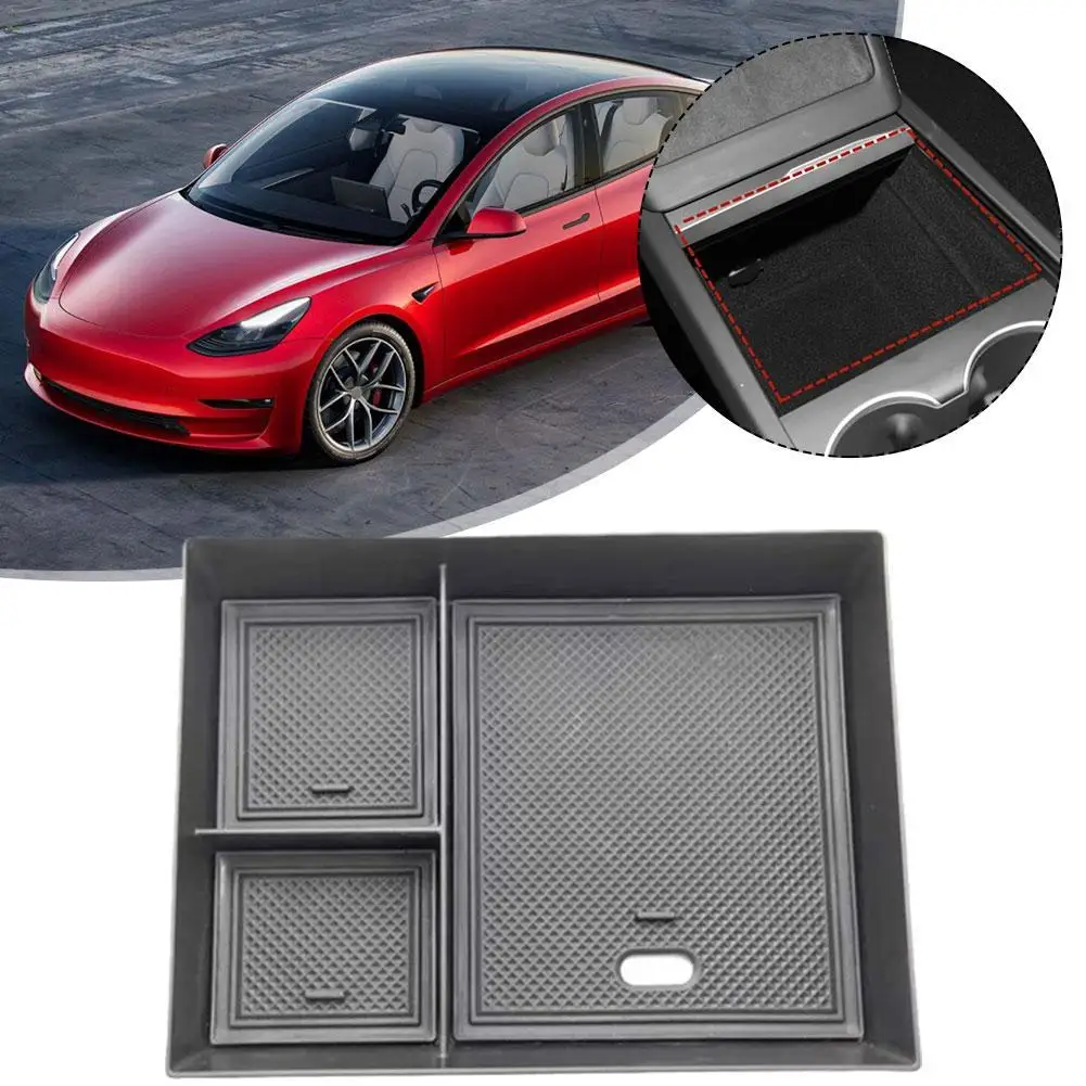 

Контейнер для хранения центральной консоли Tesla Model 3 Highland 2024, подлокотник, органайзер для планировки, аксессуары для интерьера автомобиля