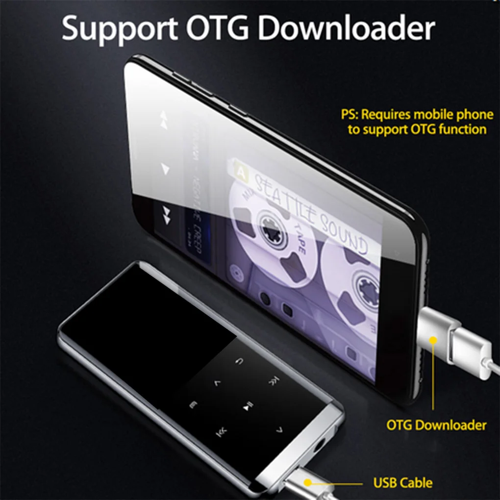 

16GB Bluetooth MP3 Player HIFI Sport Music Speakers FM Radio Recorder Lossless Touch Screen Portable Music Player