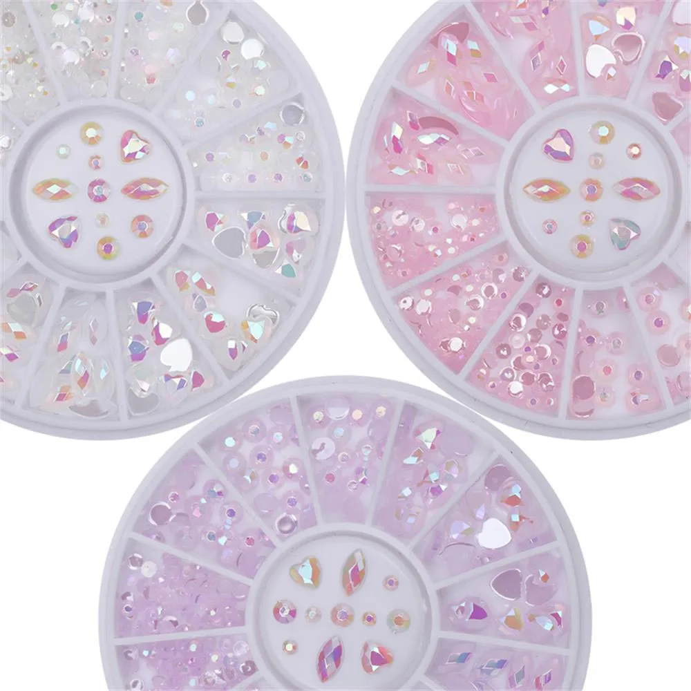 

3D Flat Shaped Elongated Water Dropped Glass Stone DIY Tips Nail Art Rhinestone Manicure Decor